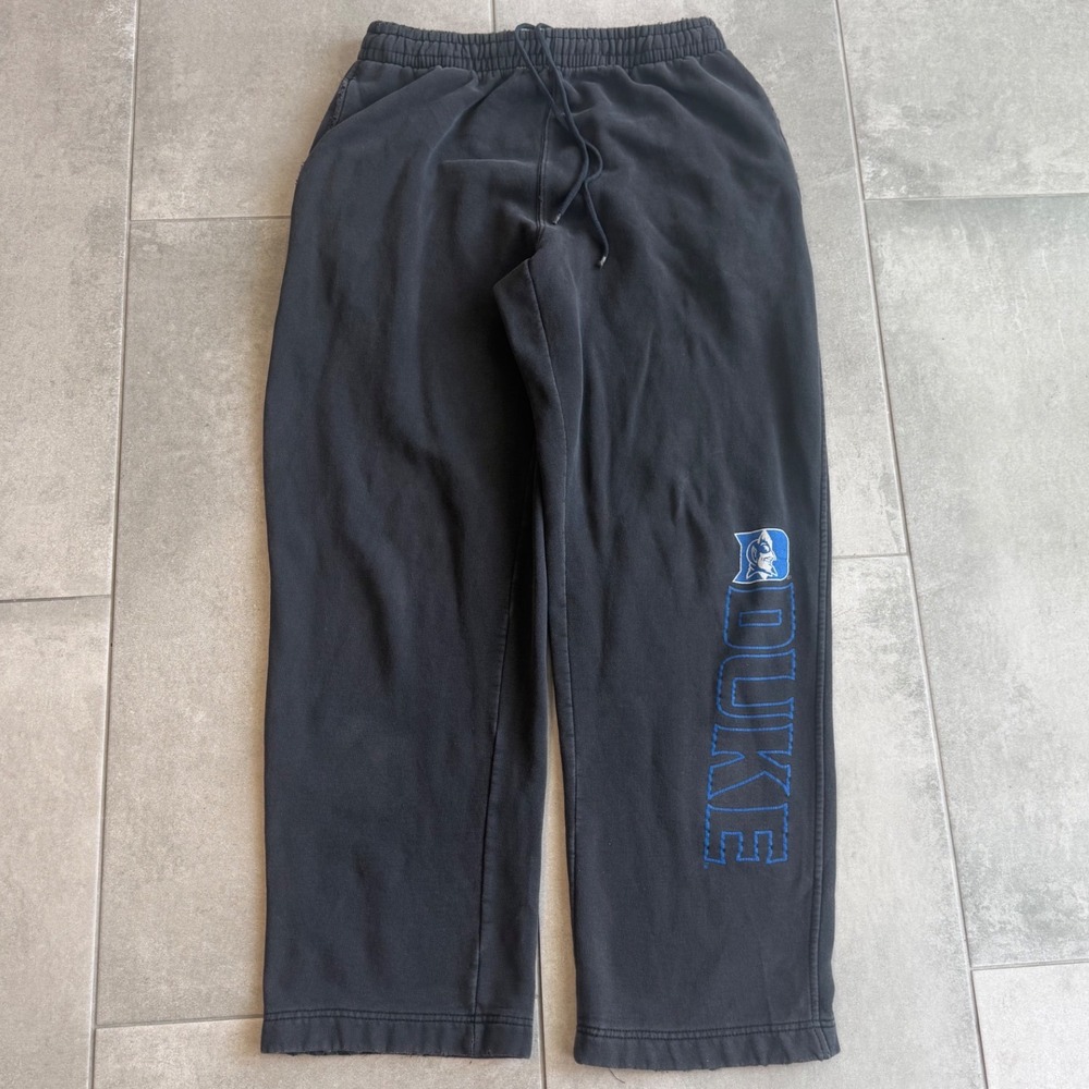 Vintage Wide Leg Baggy Duke Blue Devils Champs Sweatpants Mens M Black